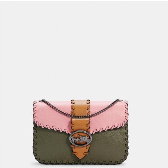 Coach Bags Coach Crossbody Green And Pink Colorblock